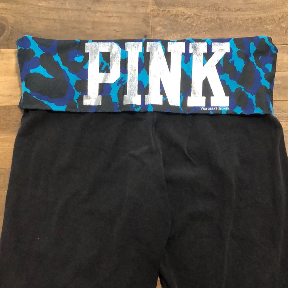 Pink victoria secret blue camo black leggings XS